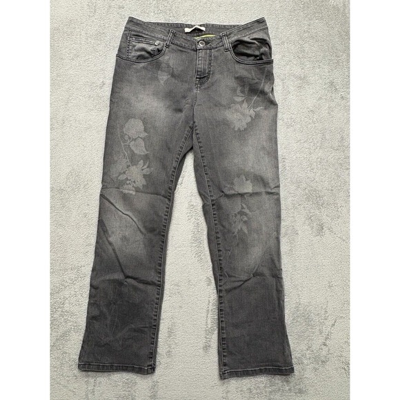 Christopher Kane Floral Deisgn Jeans Womens Size‎ 28 Gray Denim